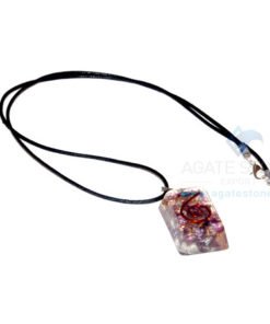 Amethyst Orgone Rectangle Pendant With Cord