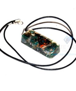 Blood Stone Orgone Long Rectangle Pendant With Cord