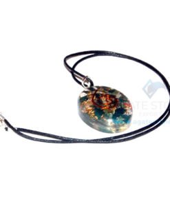 Blood Stone Orgone Oval Pendant With Cord