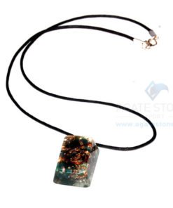 Blood Stone Orgone Rectangle Pendant With Cord