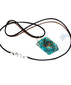 Blue Onyx Orgone Rectangle Pendant With Cord
