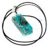 Blue Orgone Onyx Long Rectangle Pendant With Cord