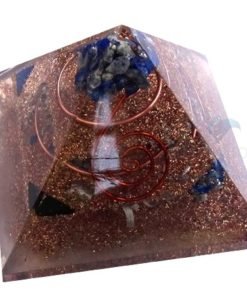 Copper Three Layer Orgone Pyramid With Crystals