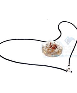Crystal Orgone Disc Pendant With Cord