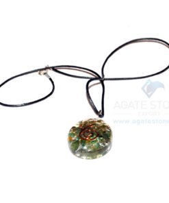 Green Jade Orgone Oval Pendant With Cord