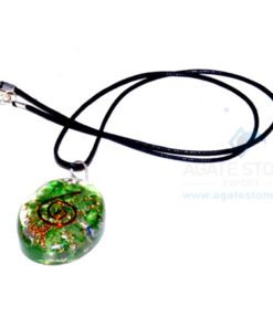Green Onyx Orgone Oval Pendant With Cord