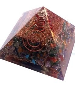 Mix Chakra Stone Orgone Pyramid With Crystal Point
