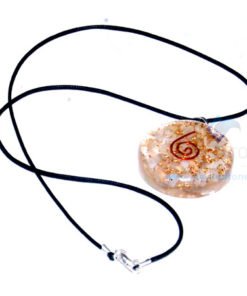 Moon stone Orgone Disc Pendant with Cord