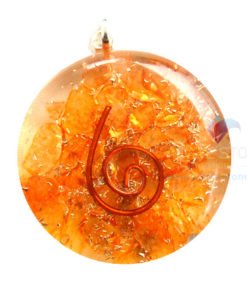 Orange Onyx Orgone Disc Pendant