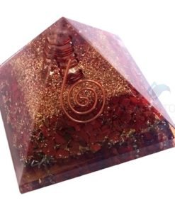 Red Jasper Orgone Chakra Pyramid With Crystal Point