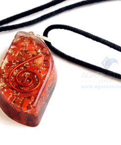 Red Jasper Orgone Eye Pendant With Cord