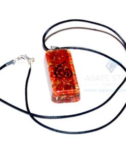 Red Jasper Orgone Long Rectangle Pendant With Cord