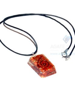 Red Jasper Orgone Rectangle Pendant With Cord