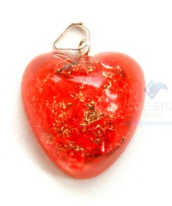 Red Onyx Orgone Heart Pendant