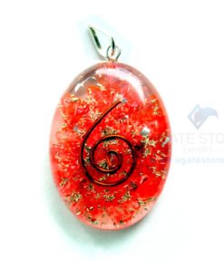 Red Onyx Orgone Oval Pendant
