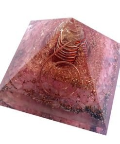 Rose Quartz Orgone Pyramid With Crystal Point