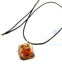 Tiger Eye Orgone Square Pendant With Cord