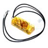 Yellow Onyx Orgone Long Rectangle Pendant With Cord
