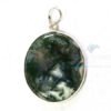 Uncut Gemstone Metal Coated Agate Stone Pendant-14