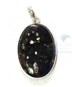 Uncut Gemstone Metal Coated Agate Stone Pendant-18