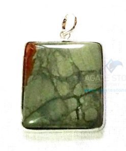 Uncut Gemstone Metal Coated Agate Stone Pendant-6