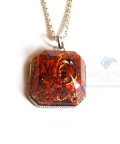 Faceted Square Red Jasper Orgonite Jewellery