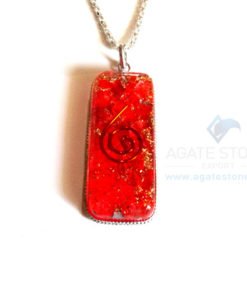 Long Rectangle Shaped Red Onyx Orgonite Jewellery