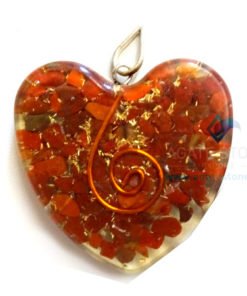 Orgone Heart Shaped Red Jasper Pendant