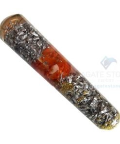 Orgone Red Carnelian Smooth Massage wands with Aluminium