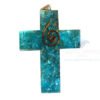 Orgonite Religious Cross Blue Onyx Pendant