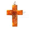 Orgonite Religious Cross Orange Onyx Pendant