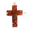 Orgonite Religious Cross Red Jasper Pendant