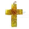 Orgonite Religious Cross Yellow Onyx Pendant