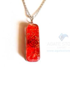 Pipe Shaped Red Onyx Orgone Jewelry