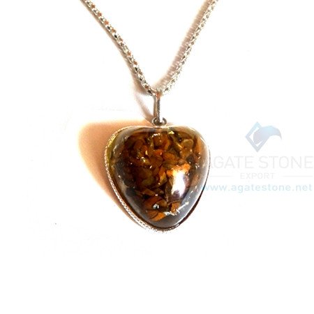 tigers eye heart shaped stone