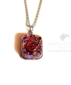 Rounded Square Amethyst Orgonite Jewellery
