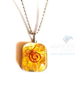 Rounded Square Yellow Onyx Orgonite Jewellery