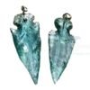 Aqua Glass Stone Arrowhead Pendant