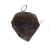 Black Crystalline Agate Druzy Stone Pendant