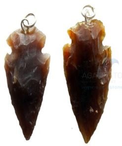 Blackish Small Agate Arrowhead Pendant