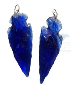 Blue Glass Stone Arrowhead Pendant