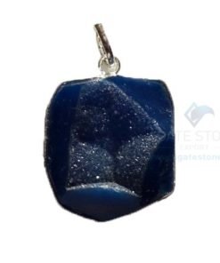 Dark Blue Agate Druzy Stone Pendant