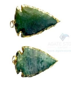 Green Electroplated Agate Stone Arrowhead
