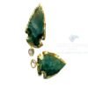 Green Electroplated Agate Stone Small Arrowhead