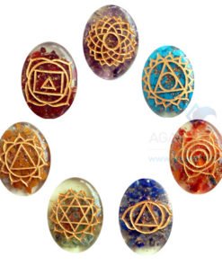 Orgone Oval Engraved Chakra Set without coil