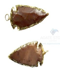 Red Electroplated Agate Stone Arrowhead