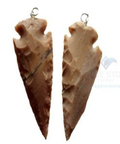 White Shaded Agate Arrowhead Pendant