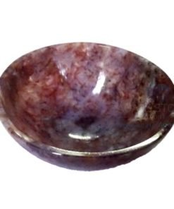 3 Inch Red Fancy Agate Stone Bowl