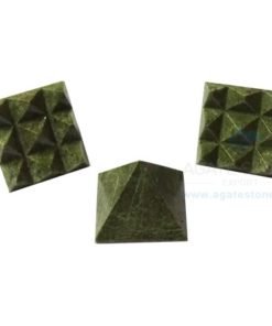 Green Jasper Vastu Pyramid with Nine Pyramid in Base