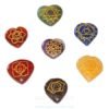 Heart Shaped Seven Chakra Stone Symbol Engraved Set (5)